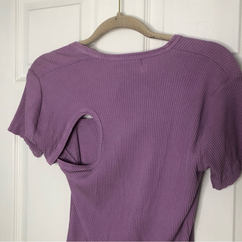 John Elliott Supima Asymmetrical Cutout Tee - Picture 9 of 9